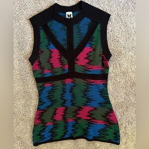 Missoni Black, Pink, and Green Patterned Tank Top